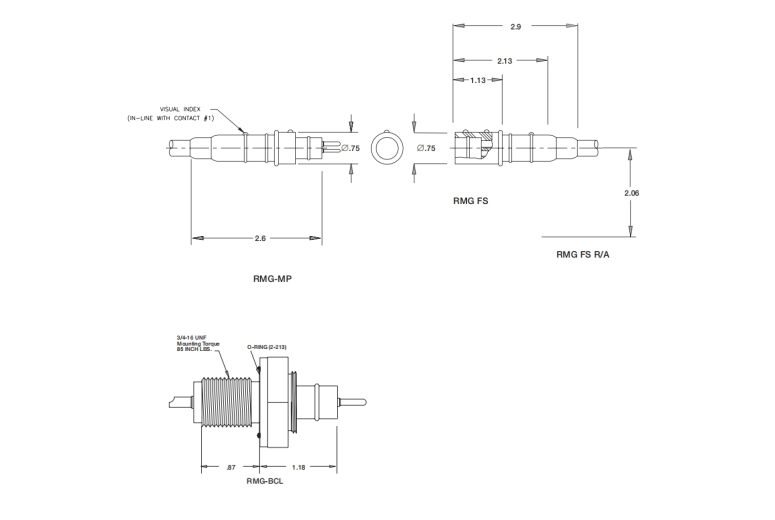 موصل كابل اللحام UC 1045 بطرفين RMG-2FS تحت الماء
